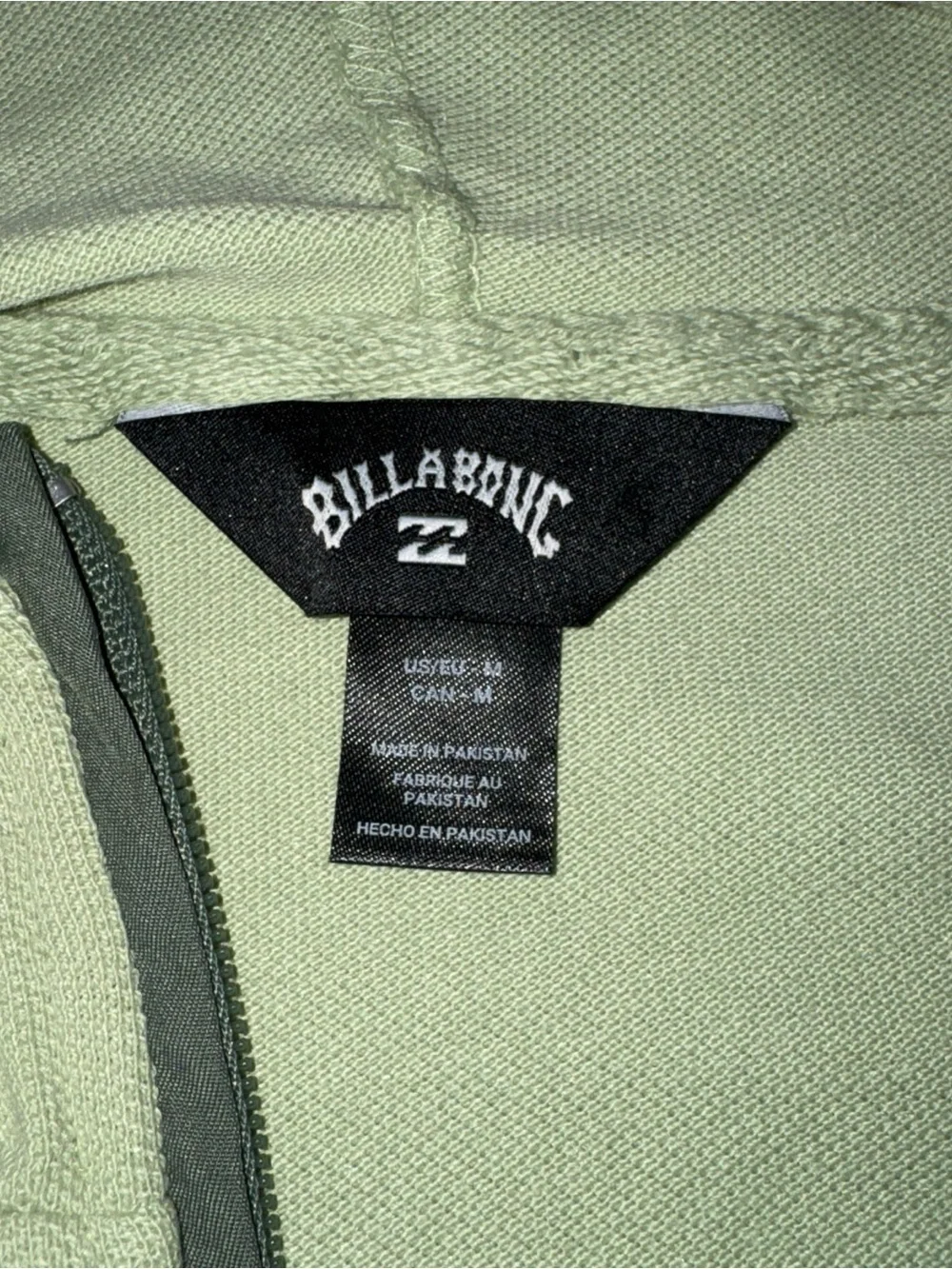 Billabong Two-Tone Light Green & Olive Zip Hoodie